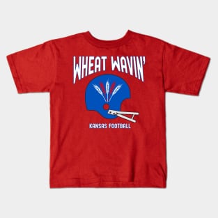 Wheat Wavin KU Football Red Kids T-Shirt